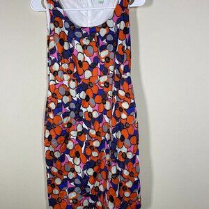 Jade Melody Women's Orange Purple Floral Sleeveless Sheath Dress XS Lined!